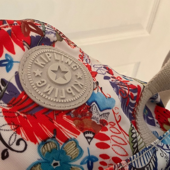 Kipling Floral Shoulder Multi Colored Large Bag Zoe Monkey - Picture 11 of 13